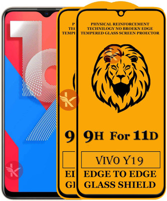 Kreatick Tempered Glass Guard for VIVO-Y19 Edge to Edge Tempered Glass(Pack of 2)