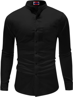 Praizy Men Solid Casual Black Shirt