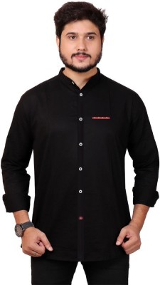 MADE IN THE SHADE Men Solid Casual Black Shirt