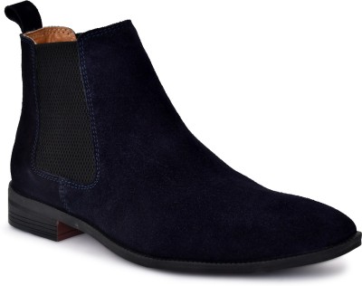 MAEVE & SHELBY Mens Leather Suede Chelsea Boots Boots For Men(Blue , 9)