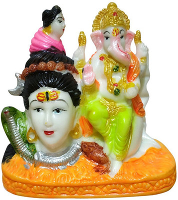 WINSOME COLLECTION Shiv Idol Murti Statue Lord Shiv Ji for Pujaghar Decorative Showpiece  -  12 cm(Stone, Yellow)