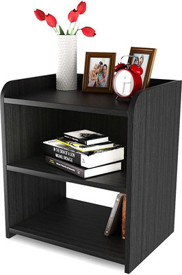 WOOD MINE Engineered Wood Bedside Table(Finish Color - BLACK, DIY(Do-It-Yourself))