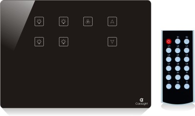 carolight technologies Touch Remote Switch Board for 4 Lights & 1 Fan of 12 Module Color (Black) Smart Switch(Black)