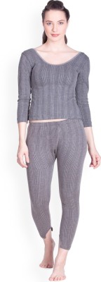 LUX INFERNO Round Neck Short Top & Trouser Set Women Top - Pyjama Set Thermal