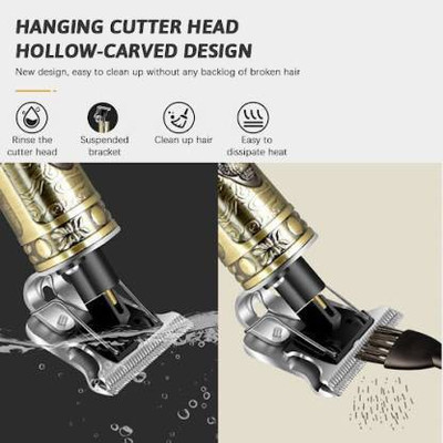 U Z A N Professional Maxtop t99 Golden Metal Body Trimmer Haircut Grooming Kit N166 Trimmer 120 min  Runtime 4 Length Settings(Gold)