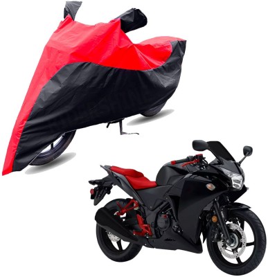 RiderShine Two Wheeler Cover for Honda(CBR 250R, Black, Red)