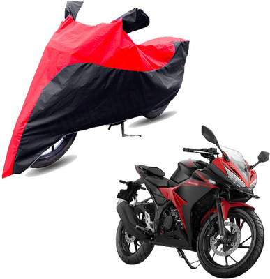 RiderShine Two Wheeler Cover for Honda(CBR 150R, Black, Red)