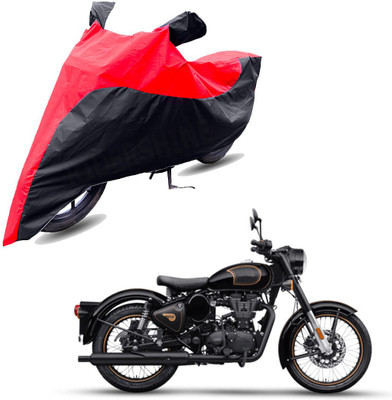 RiderShine Two Wheeler Cover for Royal Enfield(Bullet Trials 500, Black, Red)
