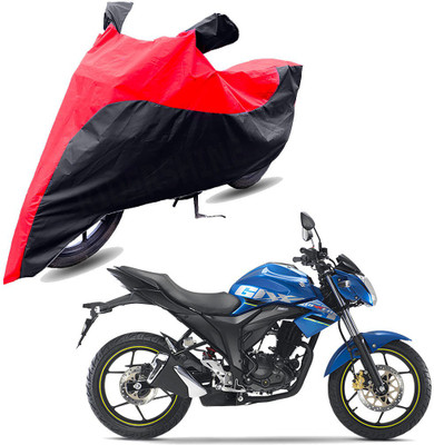 RiderShine Two Wheeler Cover for Suzuki(Gixxer, Black, Red)