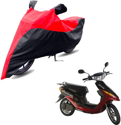 RiderShine Two Wheeler Cover for Indus(Yo Electron, Black, Red)