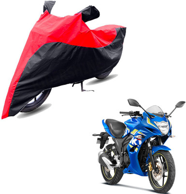 RiderShine Two Wheeler Cover for Suzuki(Gixxer SF, Black, Red)
