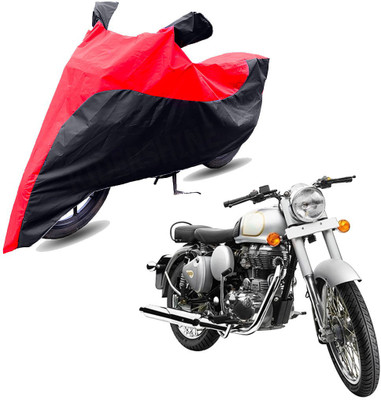 RiderShine Two Wheeler Cover for Royal Enfield(Classic 350, Black, Red)