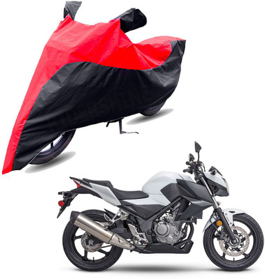 RiderShine Two Wheeler Cover for Honda(CB300R, Black, Red)