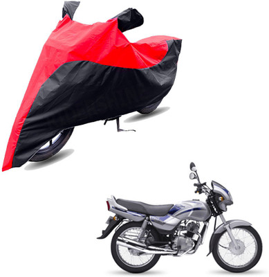 RiderShine Two Wheeler Cover for TVS(Victor GLX, Black, Red)