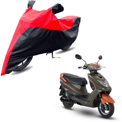 RiderShine Two Wheeler Cover for Okinawa(Ridge Plus, Black, Red)