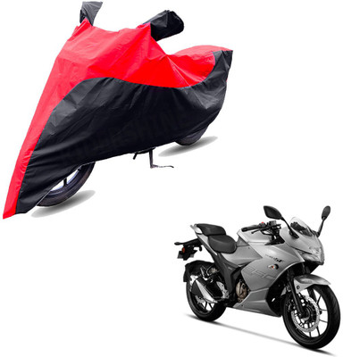 RiderShine Two Wheeler Cover for Suzuki(Gixxer 250, Black, Red)