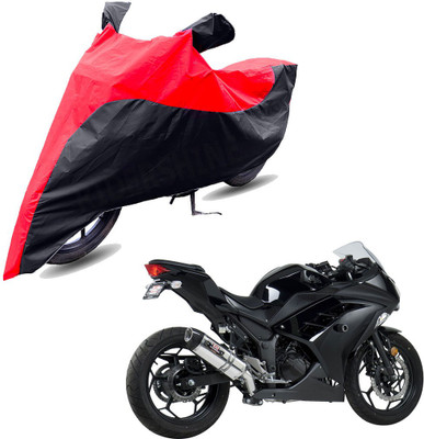 RiderShine Two Wheeler Cover for Kawasaki(Ninja 300, Black, Red)