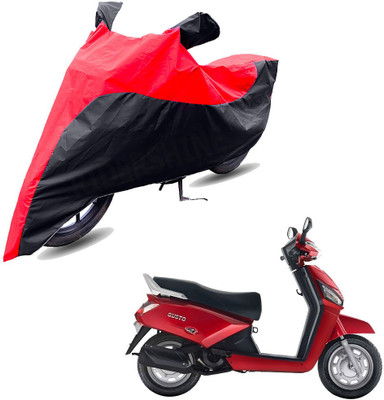 RiderShine Two Wheeler Cover for Mahindra(Gusto, Black, Red)