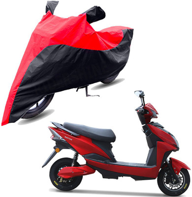 RiderShine Two Wheeler Cover for Techo Electra(Raptor, Black, Red)