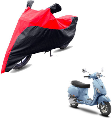 RiderShine Two Wheeler Cover for Vespa(ZX 125, Black, Red)