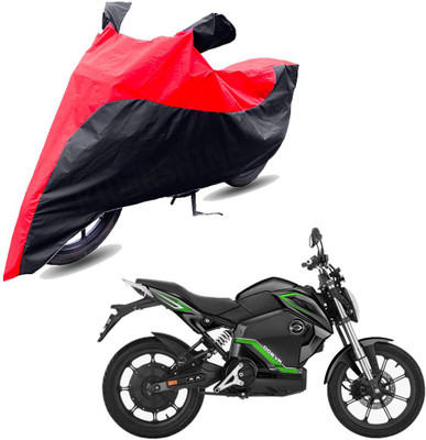 RiderShine Two Wheeler Cover for Revolt(RV 300, Black, Red)