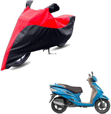 RiderShine Two Wheeler Cover for TVS(Wego, Black, Red)