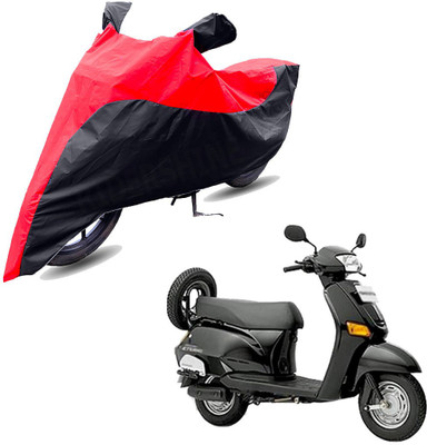RiderShine Two Wheeler Cover for Honda(Eterno, Black, Red)