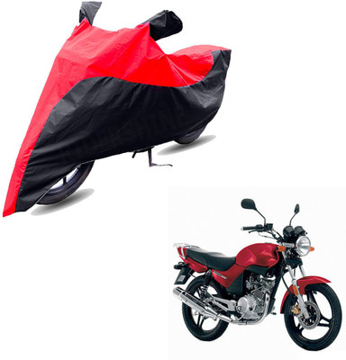 RiderShine Two Wheeler Cover for Yamaha(YBR 125, Black, Red)