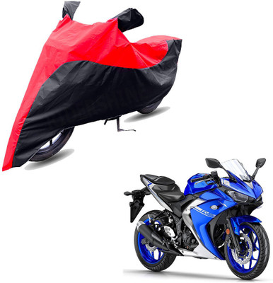 RiderShine Two Wheeler Cover for Yamaha(YZF R3, Black, Red)