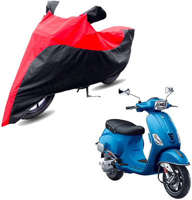 RiderShine Two Wheeler Cover for Piaggio(Vespa SXL 125, Black, Red)