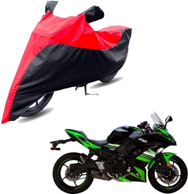 RiderShine Two Wheeler Cover for Kawasaki(Ninja 650, Black, Red)