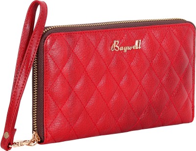 bagwell Women Casual, Trendy, Evening/Party, Formal, Travel Red Genuine Leather Wallet(16 Card Slots)