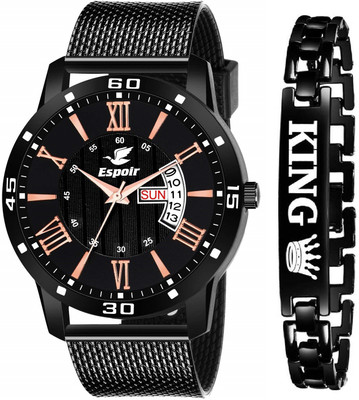 Espoir LCS King Combo Printed Bracelet Day And Date Functioning High Quality Analog Watch  - For Men