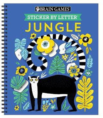 Brain Games - Sticker by Letter: Jungle(English, Spiral bound, Publications International Ltd)