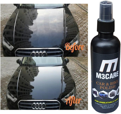 M3CARE Liquid Car Polish for Headlight, Bumper, Chrome Accent, Dashboard, Exterior, Leather, Metal Parts, Windscreen(200 ml, Pack of 1)