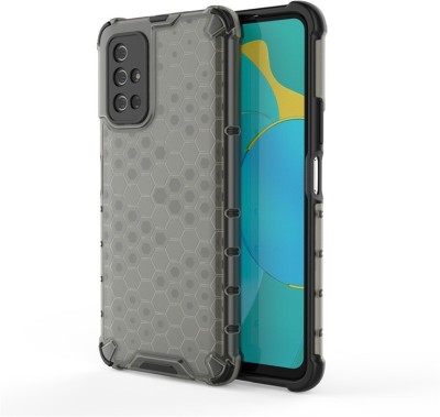 Empire Accessories Back Cover for Redmi Note 11T 5G Edge to Edge Honeycomb Boom Transparent case(Black, Shock Proof, Pack of: 1)