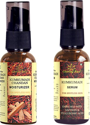 Glowing Buzz Kumkumadi Chandan Moisturizer and Kumkumadi Serum For Spotless Skin(2 Items in the set)