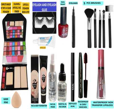 INWISH COMPLETE MAKEUP KIT COMBO BEST QUALITY FOR ALL SKIN TYPES 17dA-08(17 Items in the set)