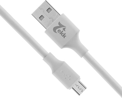 Tekk MicroConnect-2000i 2.4A USB A to Micro USB Sync and Charge Cable , Fast Charging 2.4 A 1 m PVC Micro USB Cable(Compatible with Mobile, Tablet, Laptop, Power Bank, Speakers, Ivory, One Cable)