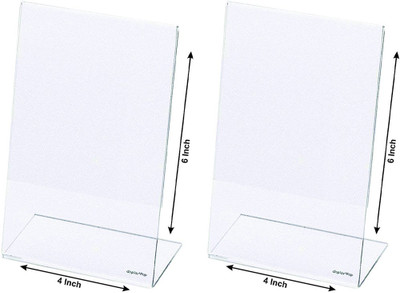 CPI 1 Compartments Acrylic Transparent QR Code Stand Bar Code Standee Holder(White)