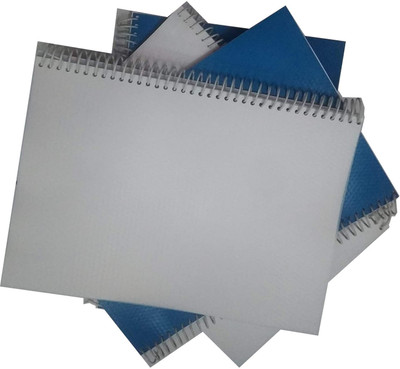 KRASHTIC A4 Size Spiral Notebook for Making Notes Rough work To Do List Exam Prep Unruled A4 Note Book Plain 200 Pages(White, Pack of 4)