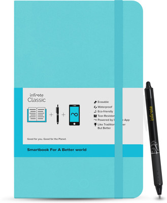 Infinote Classic Reusable Tear-Resistant Stone Paper Smart Notebook A5 Notebook Unruled 120 Pages(ReefBlue)