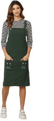 Y M ENTERPRISES Women Dark Green Dungaree