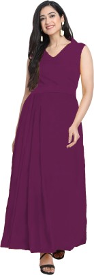 BEELEE TYPS Women A-line Purple Dress