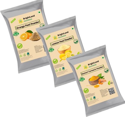 Brightland 200gm Orange peel powder , 50gm kasturi Haldi powder 50g Lemon powder(300 g)