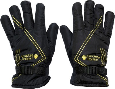 Bizarro.in Extra Warm Winter Gloves With Fur Lining Inside For Boys and Mens-03 Riding Gloves(Black)