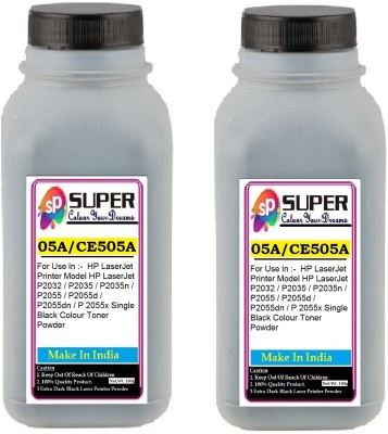 SUPERC Refill Toner Powder 05A / CE505A Laser Toner Ink Pack Of 2 ( 100Gm ) Black Ink Toner Powder