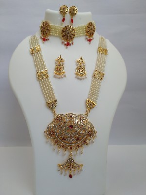 LJJEWELLER Alloy Gold-plated Multicolor Jewellery Set(Pack of 1)