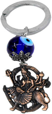 AFH Evil Eye Charm Durga Mata Sherawali Copper Plated Decorative Gifiting Key Chain Key Chain