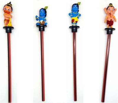 BLESSINGS Set Of 4 Bal Ganesh Hanuman And Krishna Figurine Key Chain